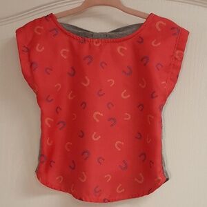 Cherokee Gray Horseshoe Pink Top
